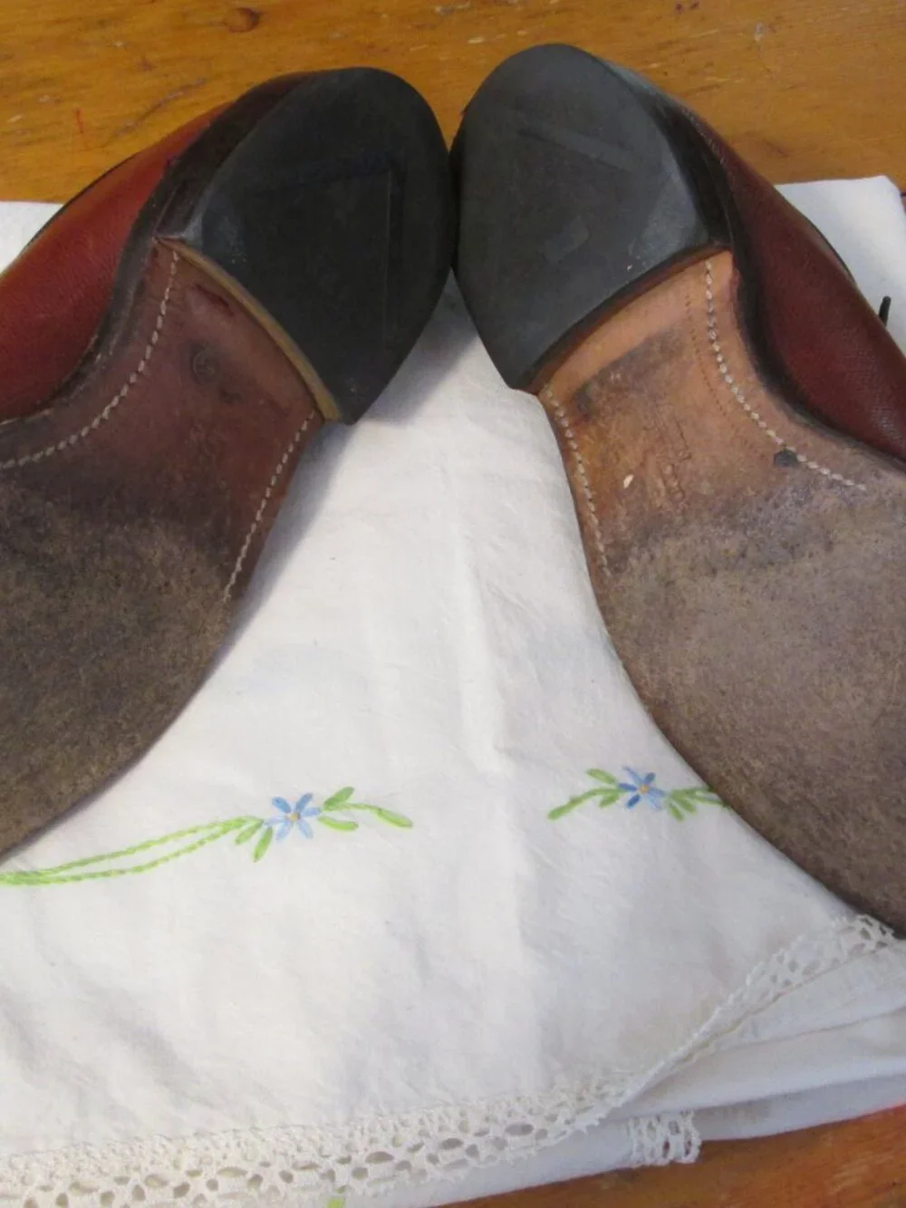 Vtg Allen Edmonds Leeds brown pebbled leather oxford dress shoes brown 9 D